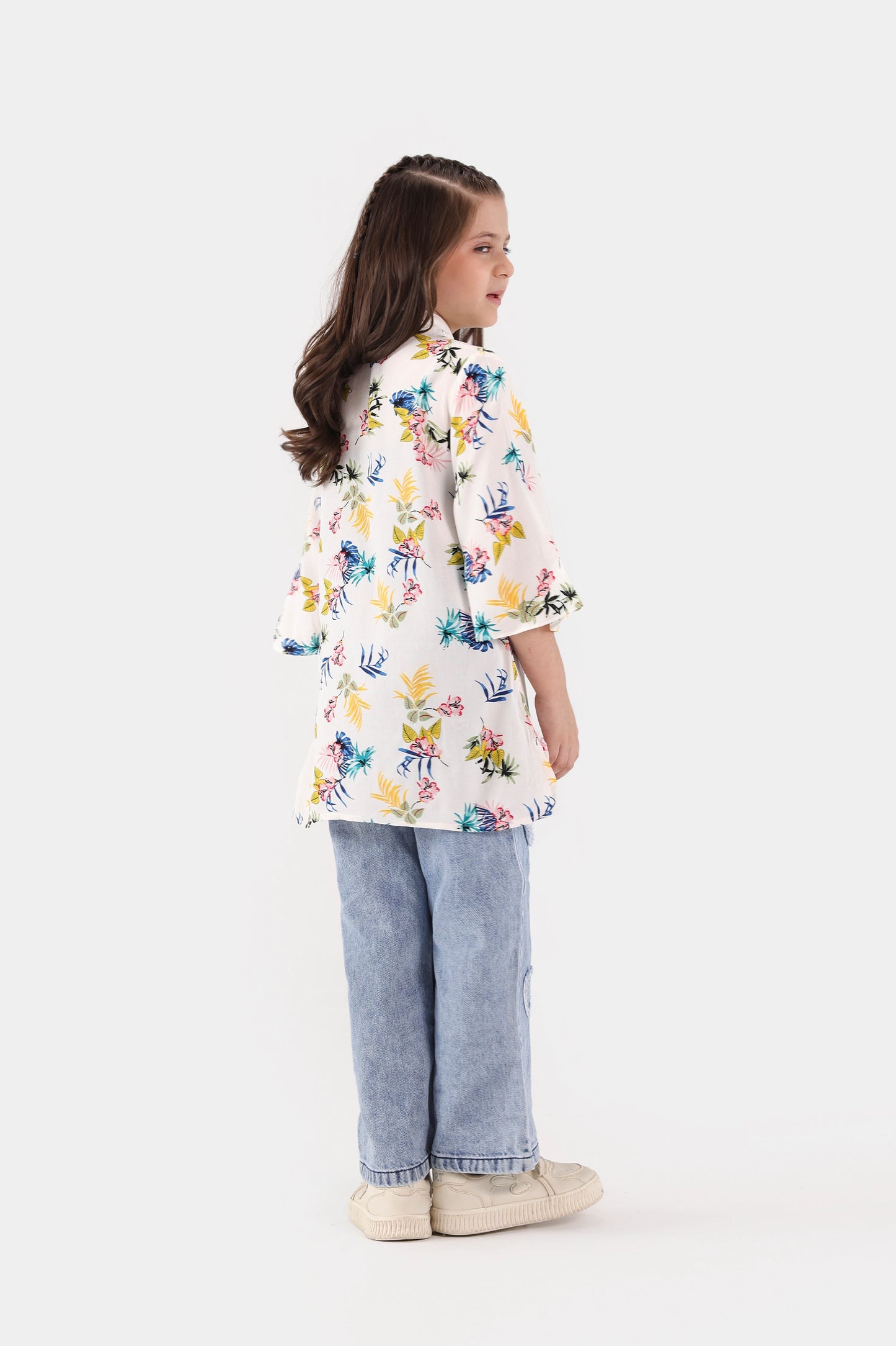 Floral Print Linen Dress - Cougar Clothing