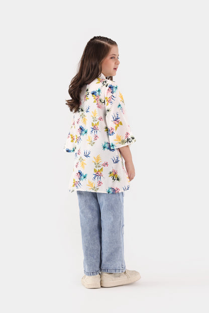 Floral Print Linen Dress - Cougar Clothing