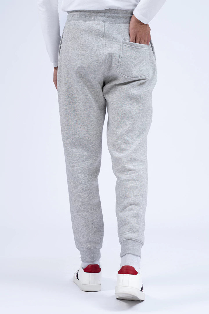 Light Grey Textured Relax Fit Knitted Trousers