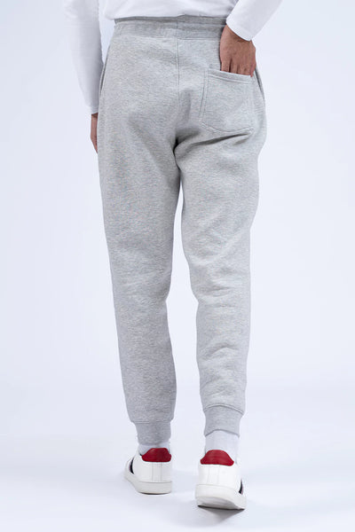 Light Grey Textured Relax Fit Knitted Trousers