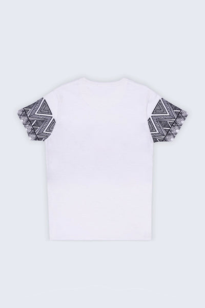 White Geometrical Printed T-Shirt