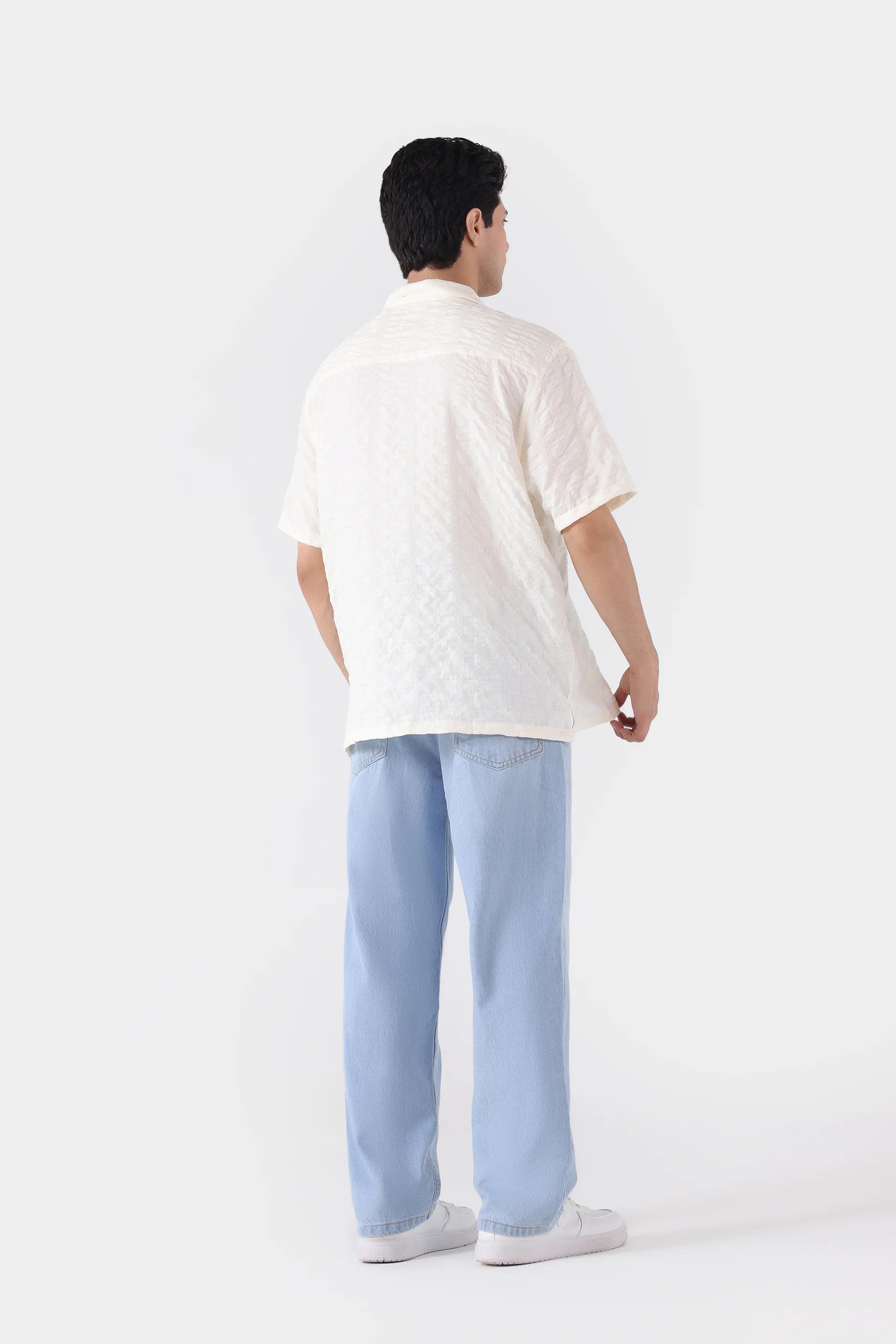 Relaxed Fit Seersucker Shirt - Cougar Clothing