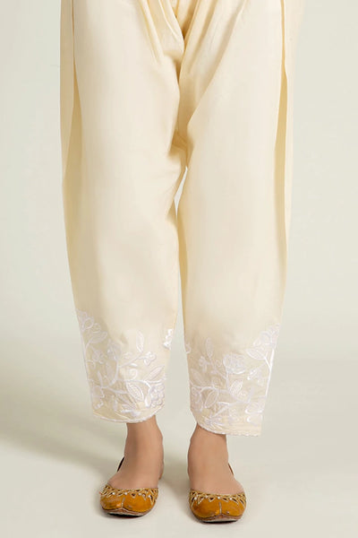 Beige Embroidered Shalwar