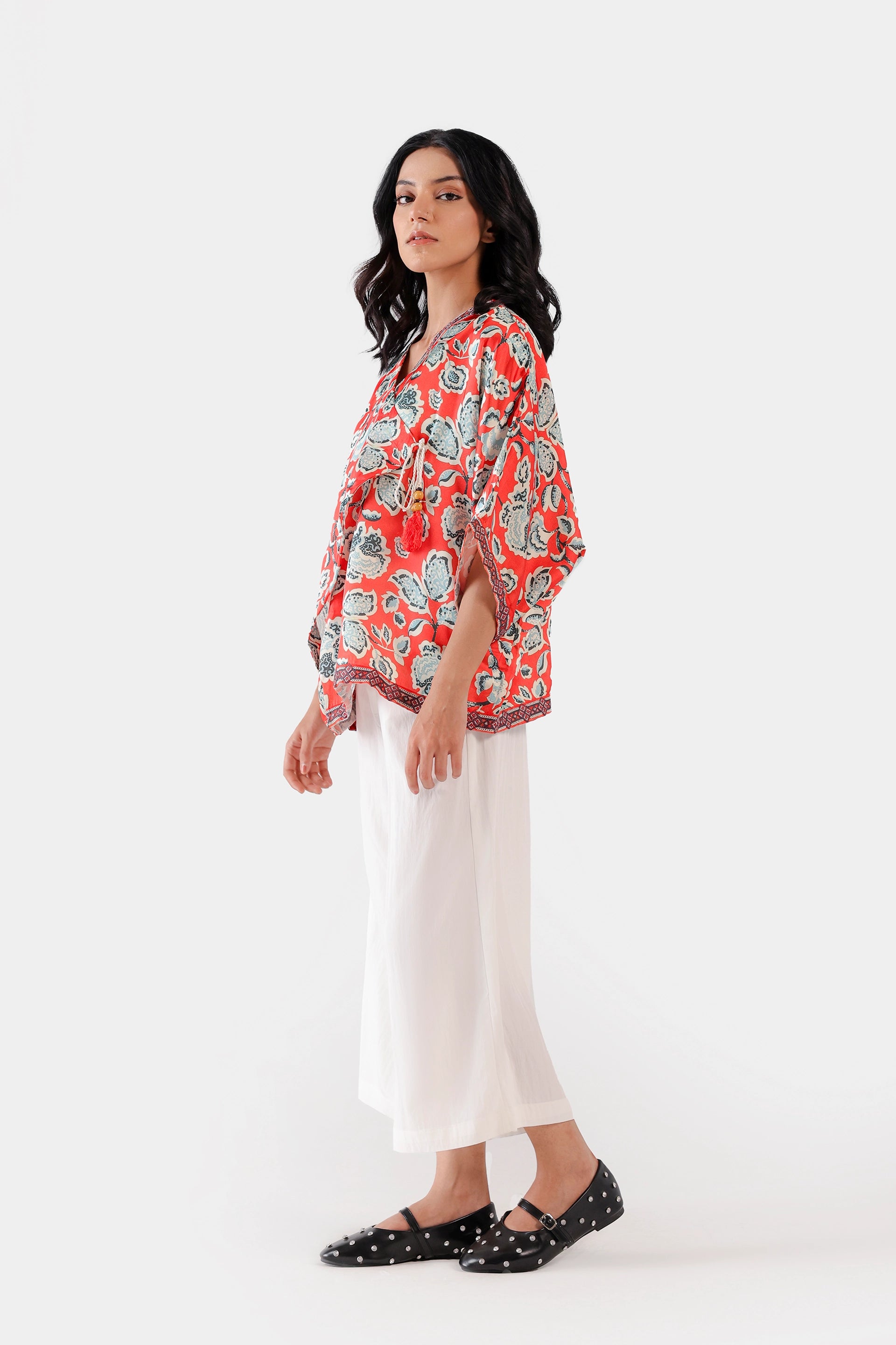 Charmeuse Silk Printed Top - Cougar Clothing