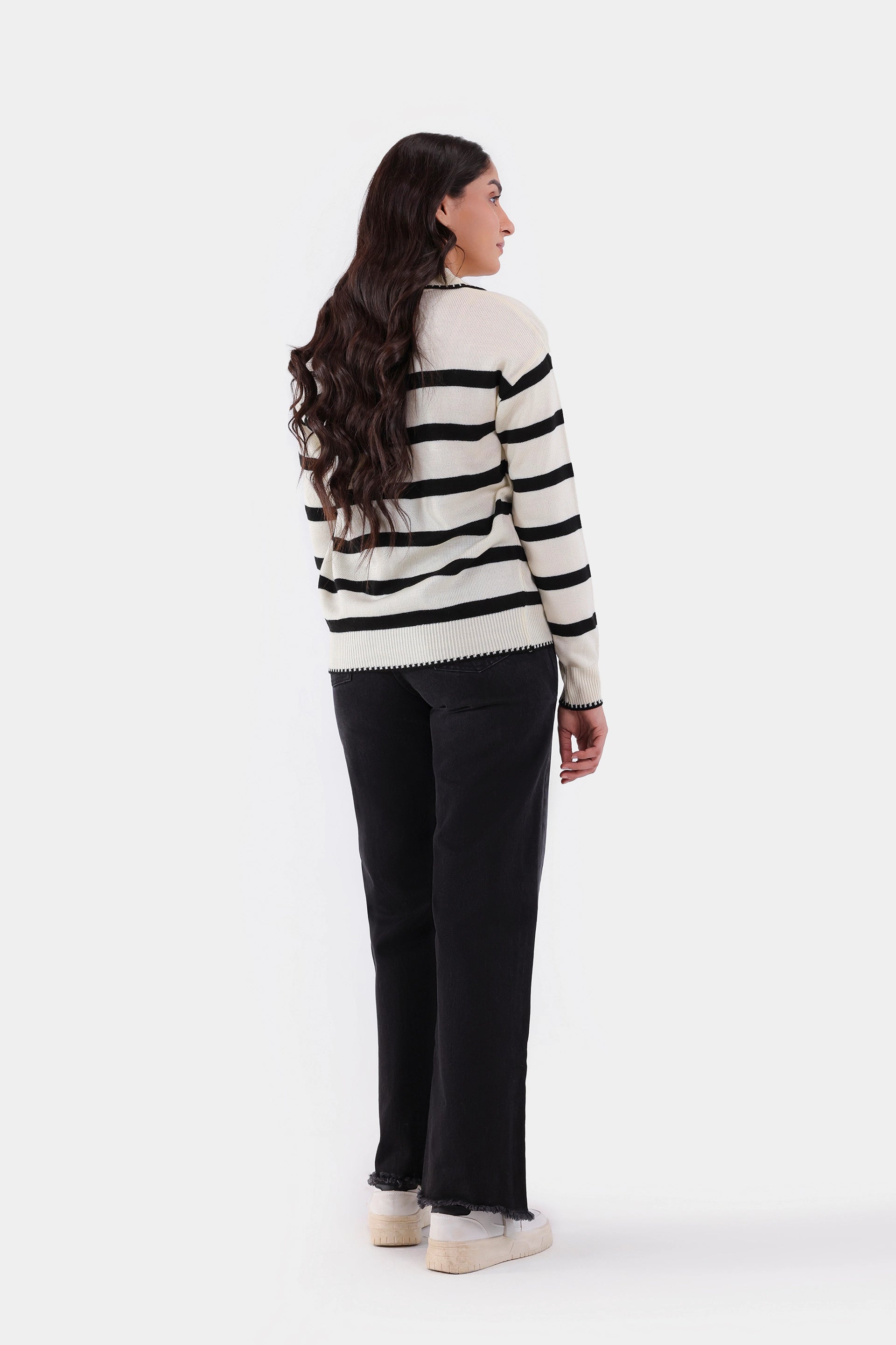 Striped Knit Sweater - Cougar Clothing