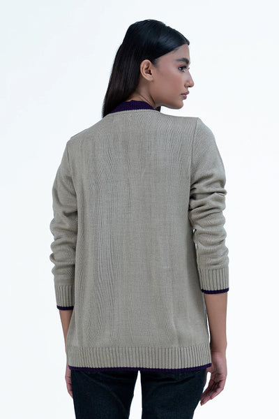 Contrast V-Neck Button Down Cardigan