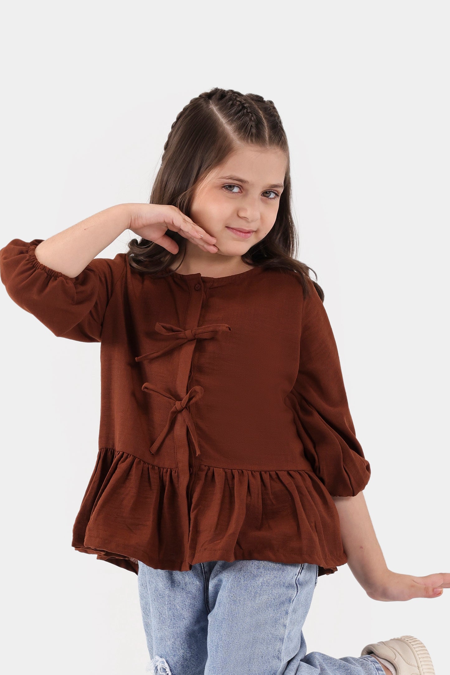 Irish Cotton Top With Bows - Cougar Clothing