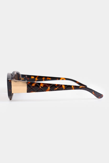 Tortoiseshell Rectangular Fame Sunglasses - Cougar Clothing