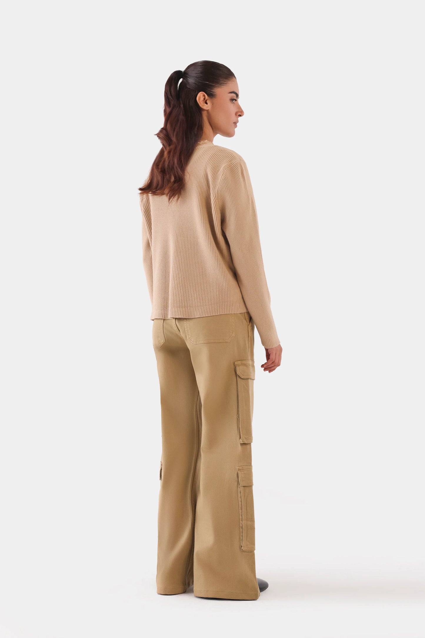 Frayed Placket Cardigan