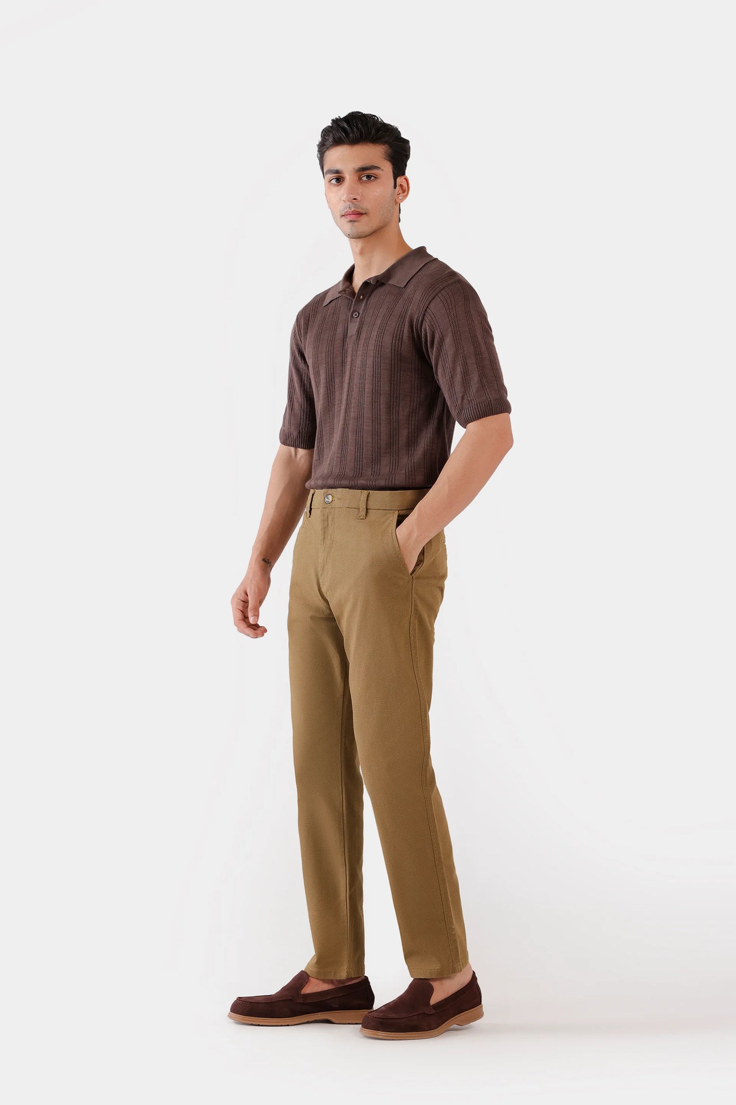 Relaxed Textured Chino Pants - Cougar Clothing