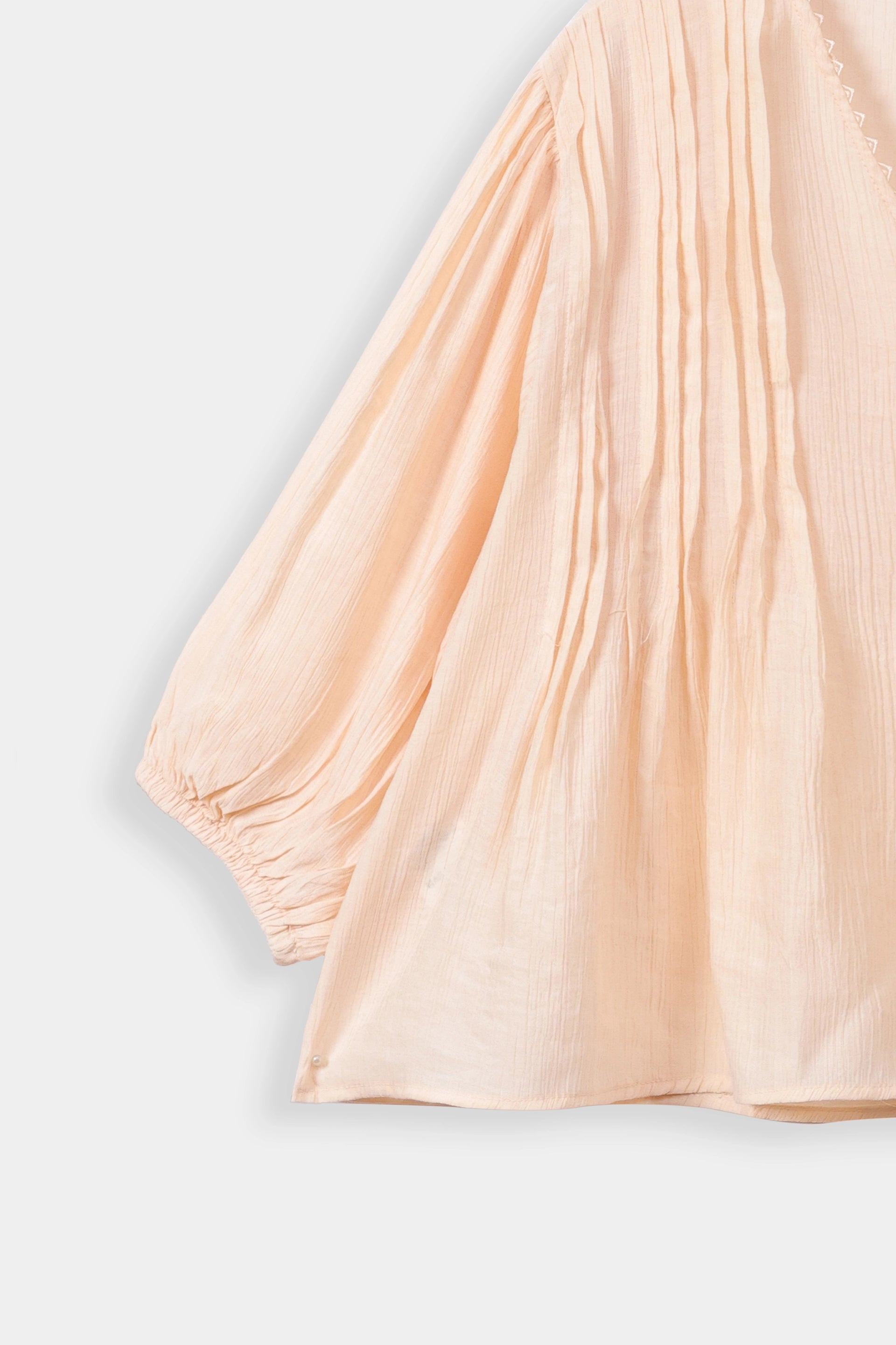 Pleated Lace Trim Top - Cougar Clothing