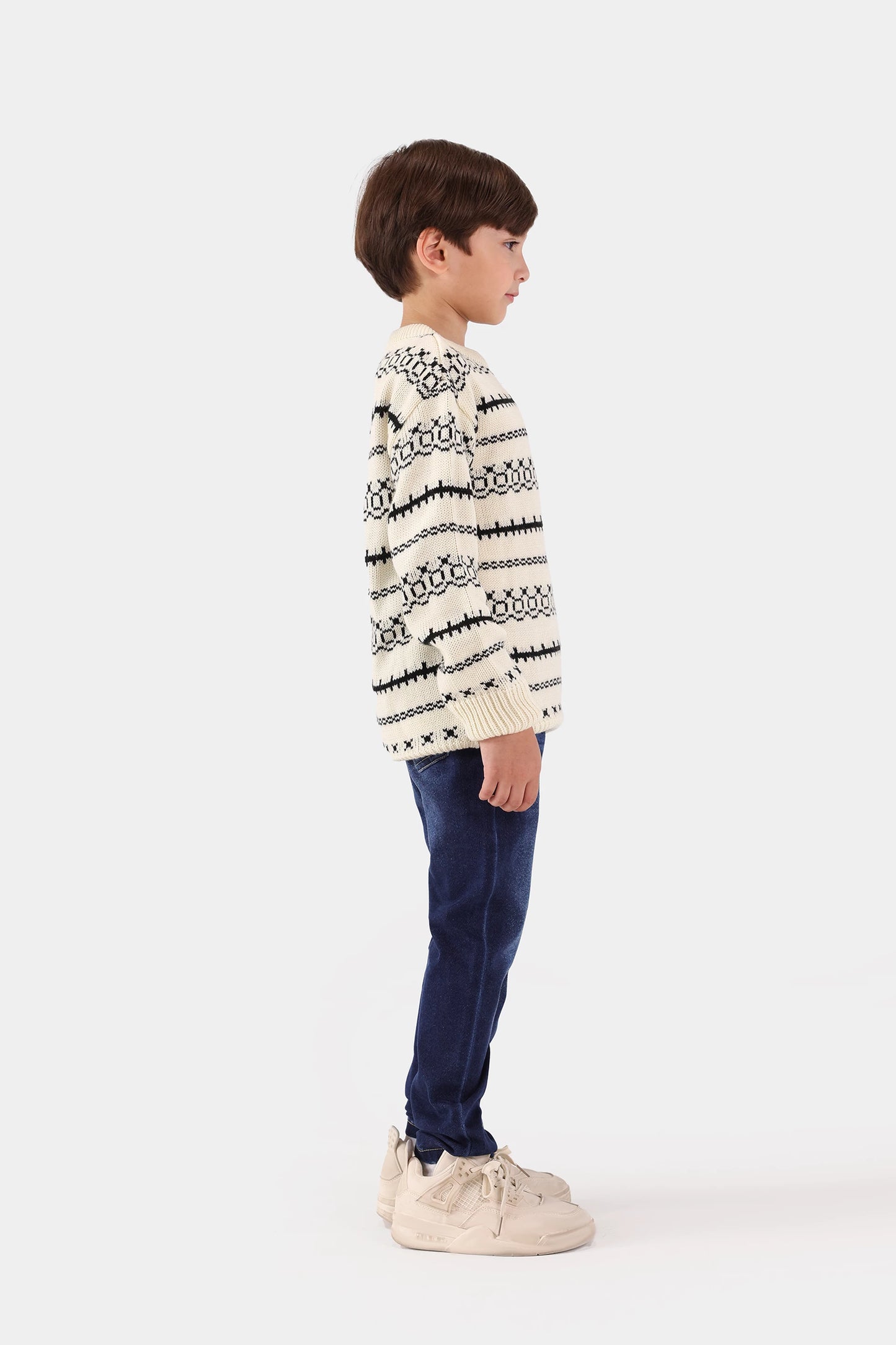 Contrast Pattern Knit Sweater - Cougar Clothing