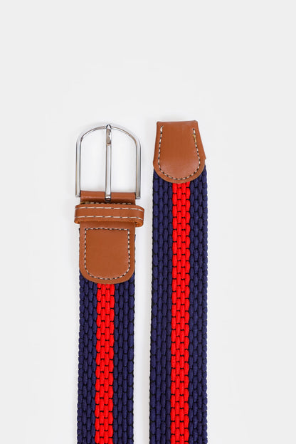 Contrast Stripe Woven Belt - Cougar Clothing