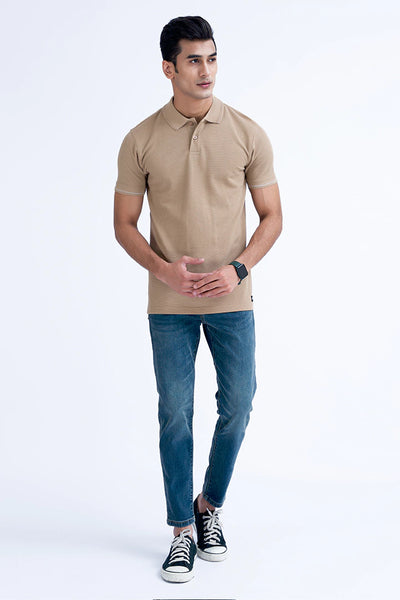 Popcorn Knit Polo Shirt