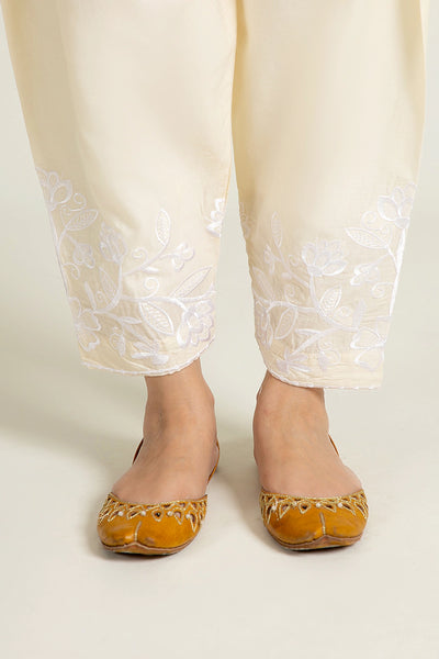 Beige Embroidered Shalwar