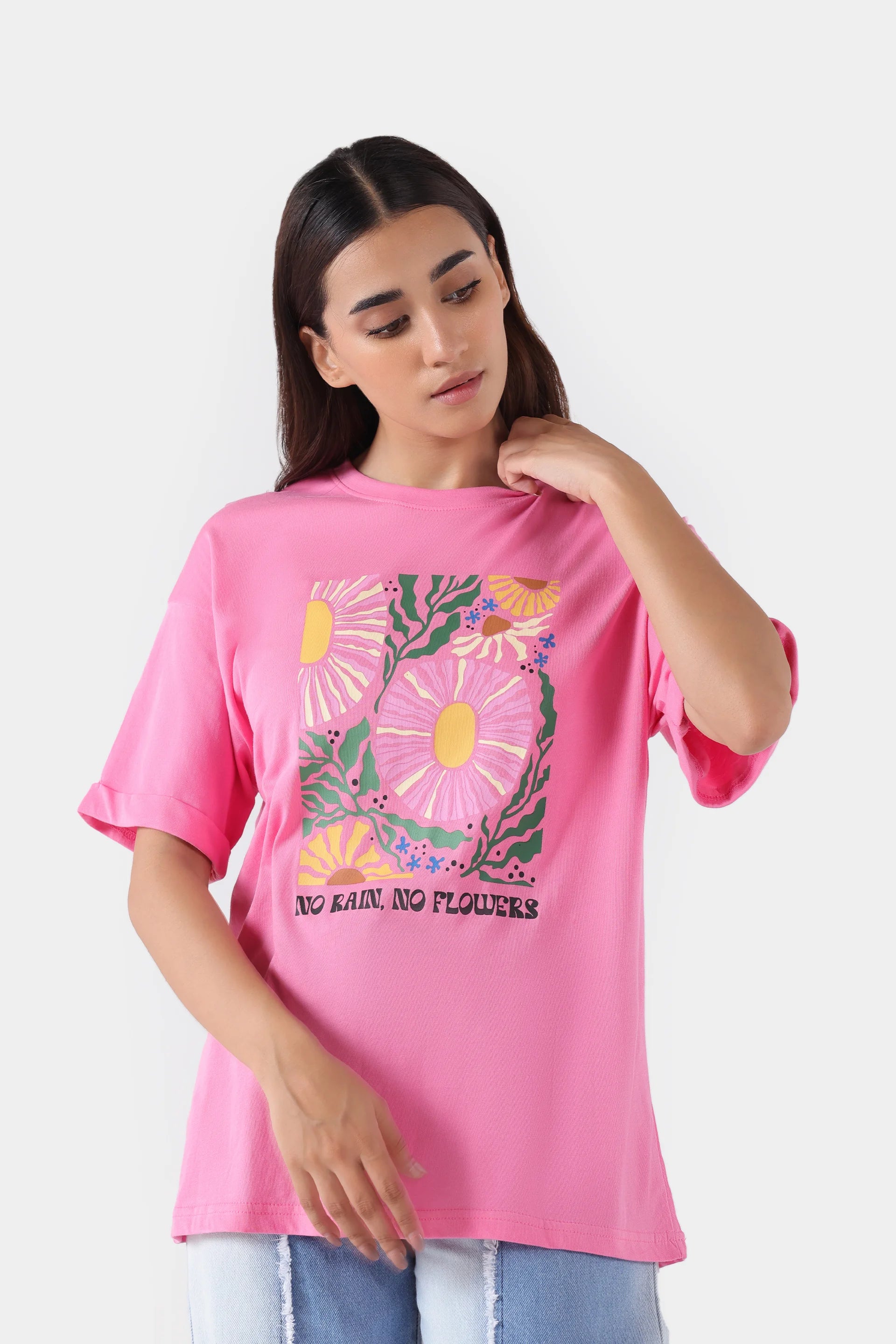 Turn Up Sleeve Graphic T-Shirt - Cougar Clothing