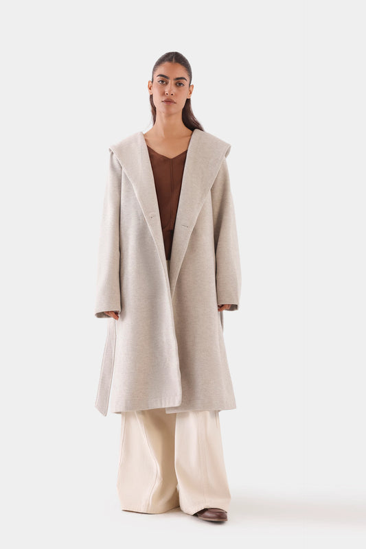 Hooded Belted Coat