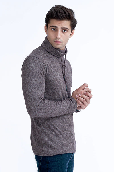 Turtleneck Melange T-Shirt