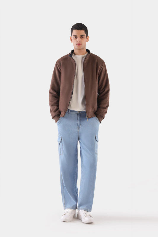 Double-Sided Mock Neck Jacket