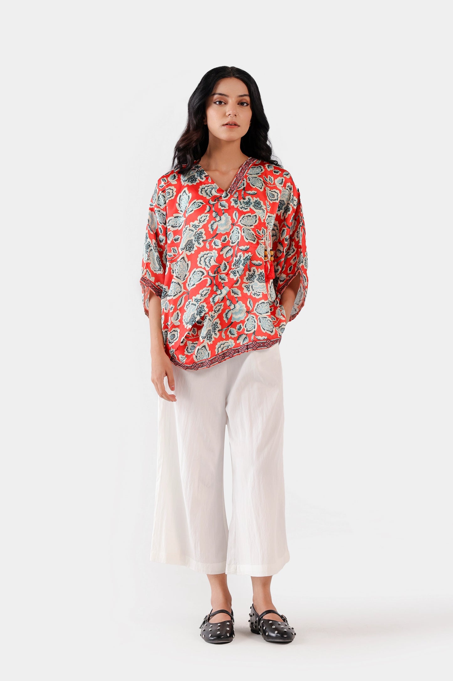 Charmeuse Silk Printed Top - Cougar Clothing