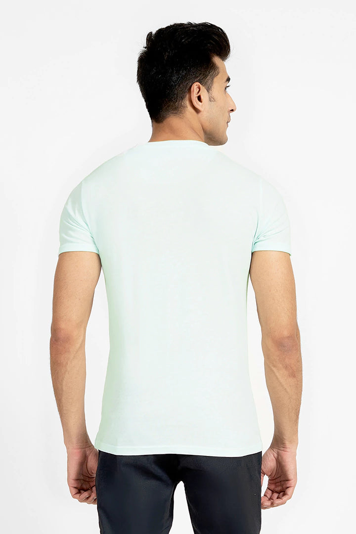 Aqua Round Neck T-Shirt