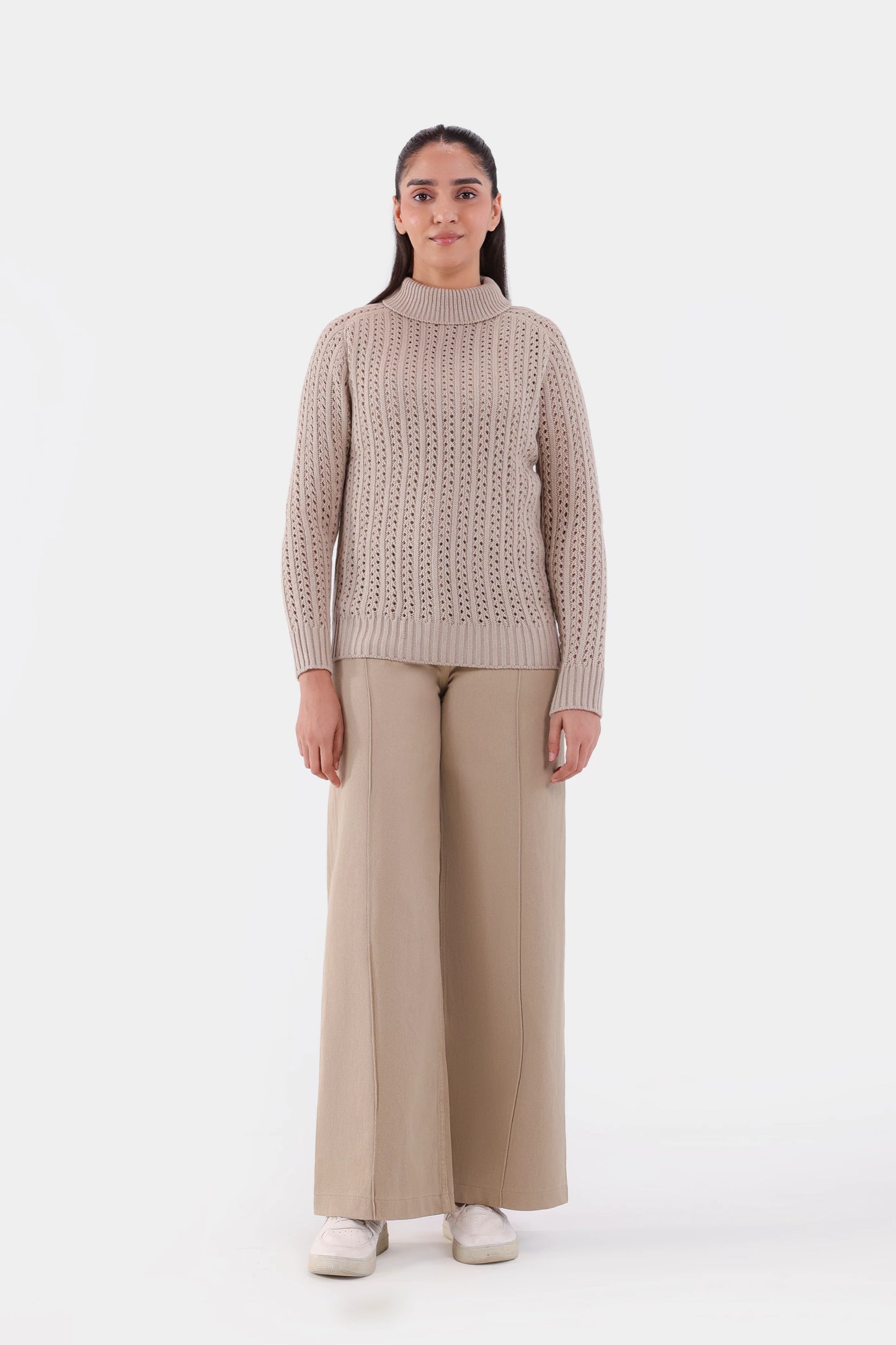 Crochet Knit Sweater - Cougar Clothing