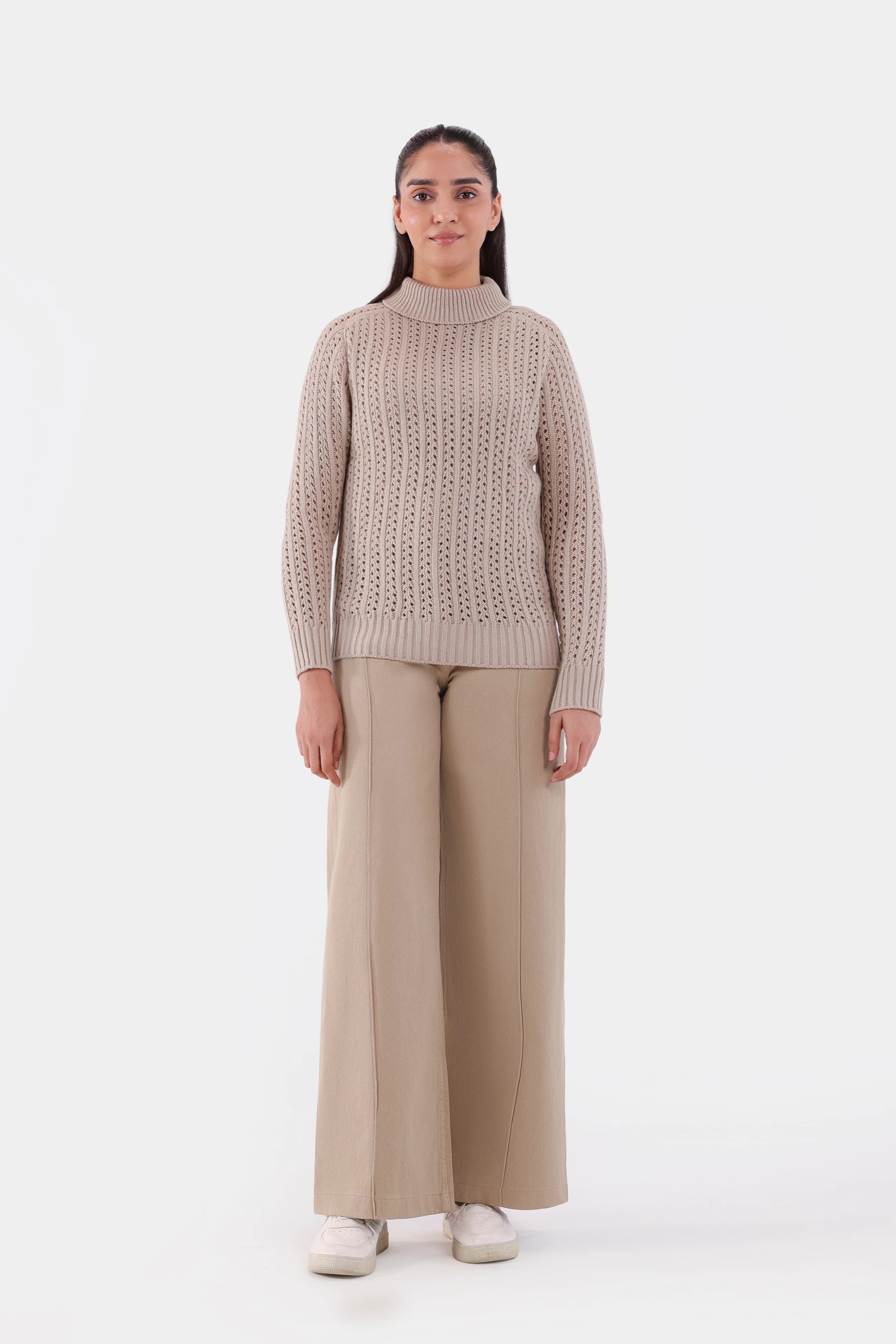 Crochet Knit Sweater - Cougar Clothing