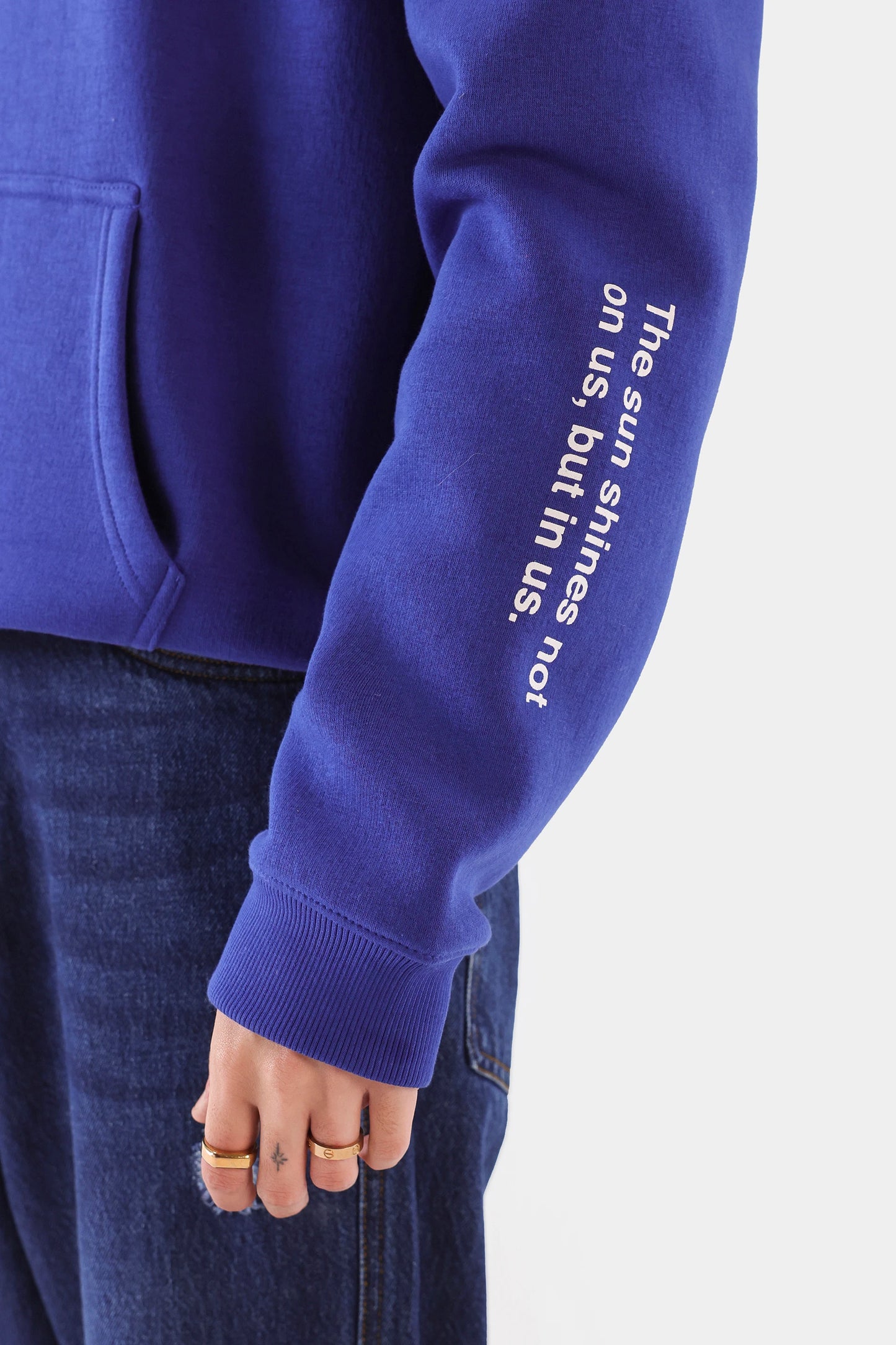 Drop-Shoulder Text Print Hoodie