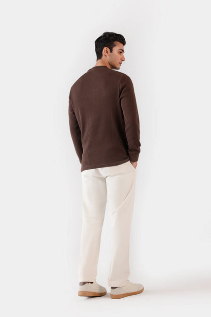 Waffle Knit Henley T-Shirt - Cougar Clothing