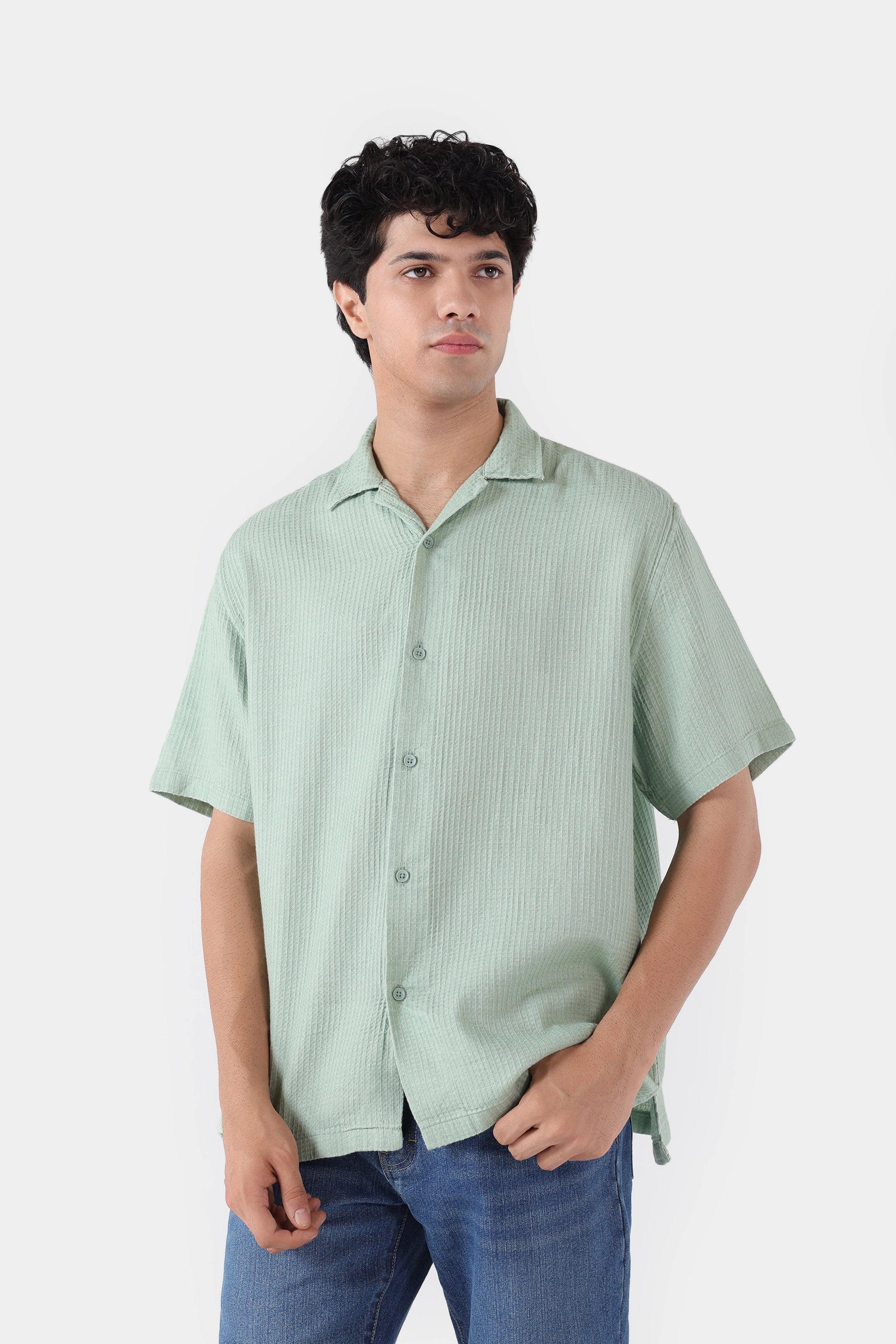 Textured Resort Collar Shirt - Cougar Clothing