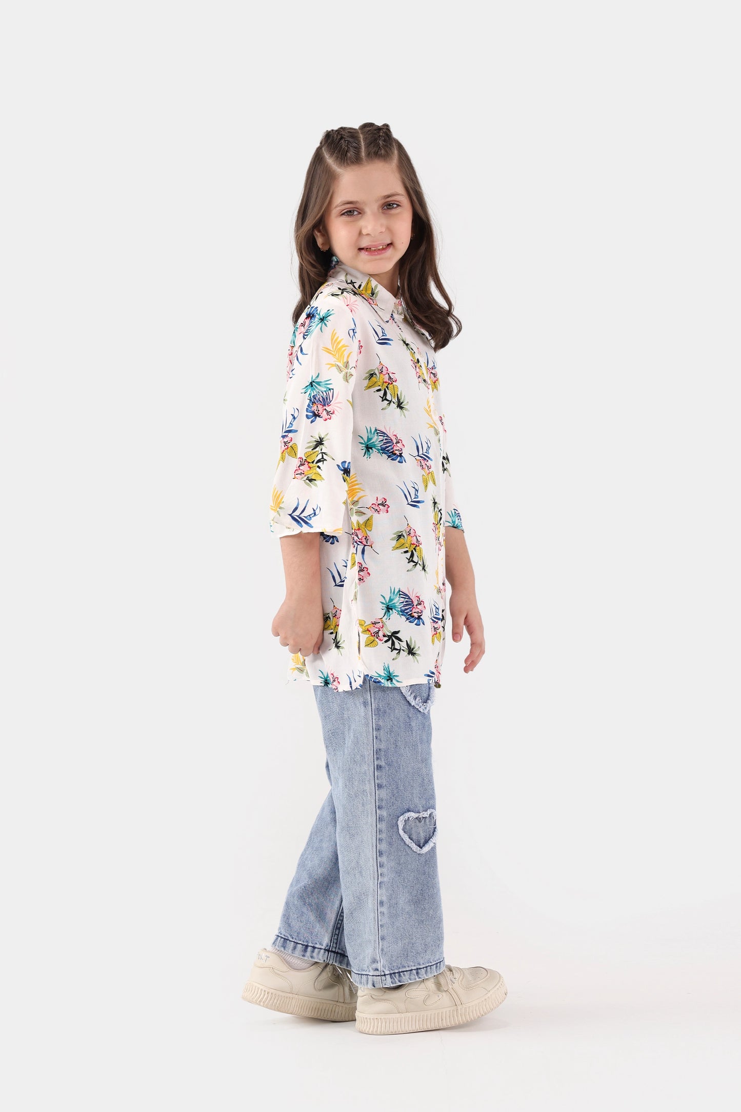 Floral Print Linen Dress - Cougar Clothing