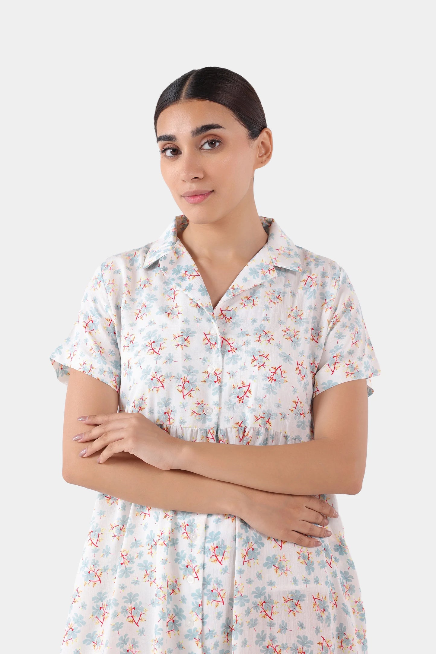 Printed Cotton Viscose Dress - Cougar Clothing