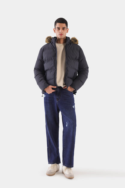 Faux Fur Quilted Puffer Jacket