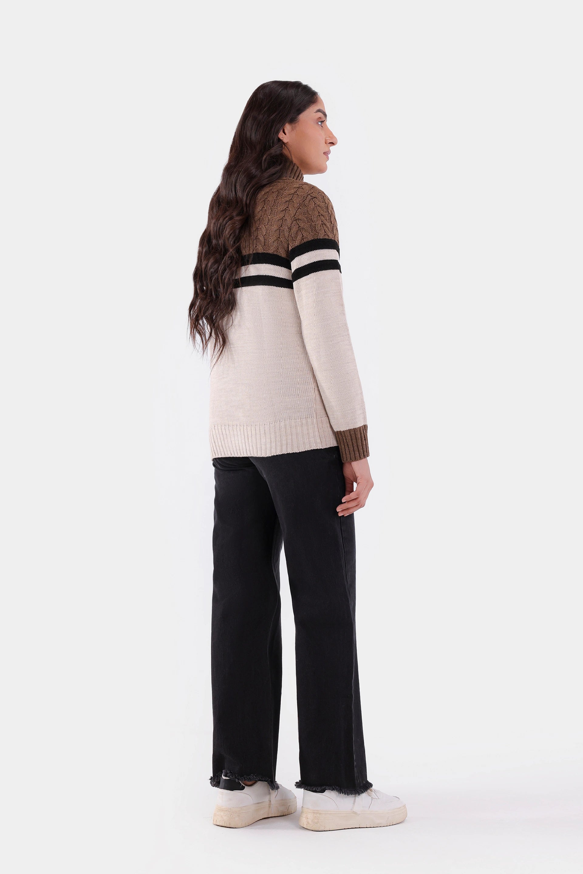 Roll Neck Cable Neck Sweater - Cougar Clothing