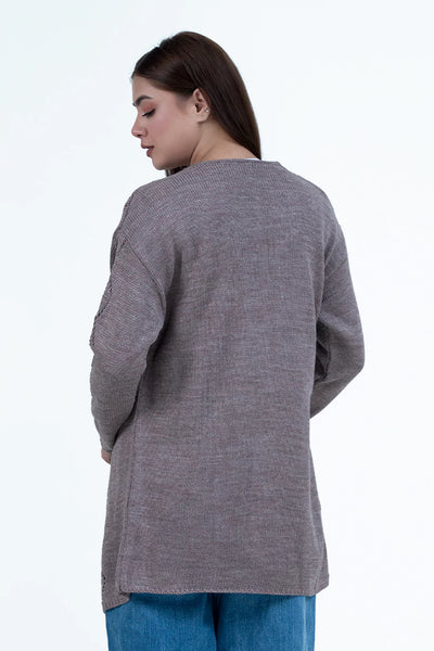 Gray Lilac Knitted Cardigan