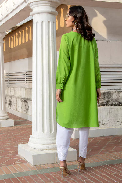 Green Cuffed Sleeves Kurti