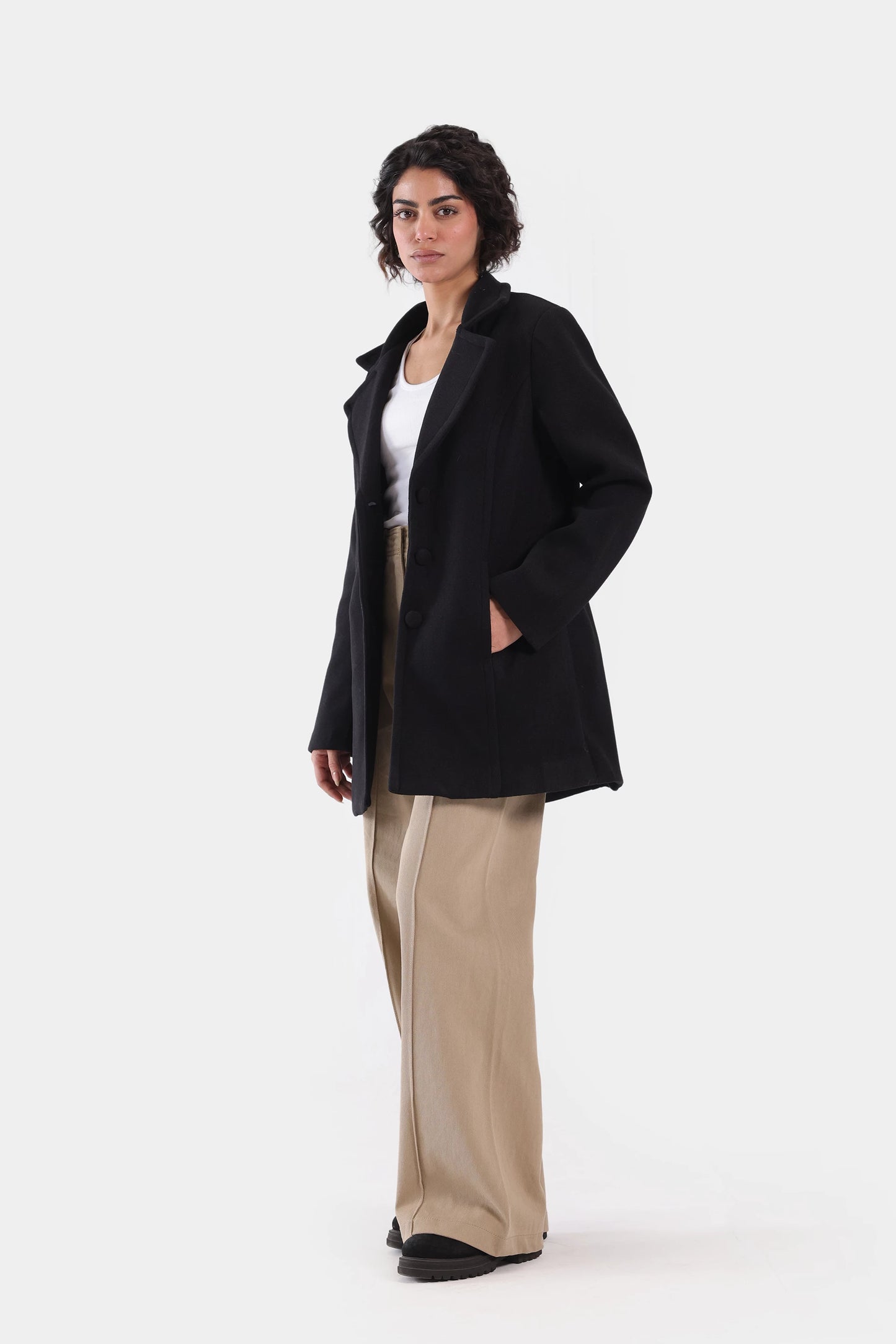Single Breasted Mid-Length Coat - Cougar Clothing