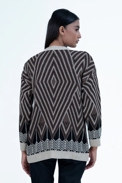 Skin Lining Pattern Jacquard Sweater