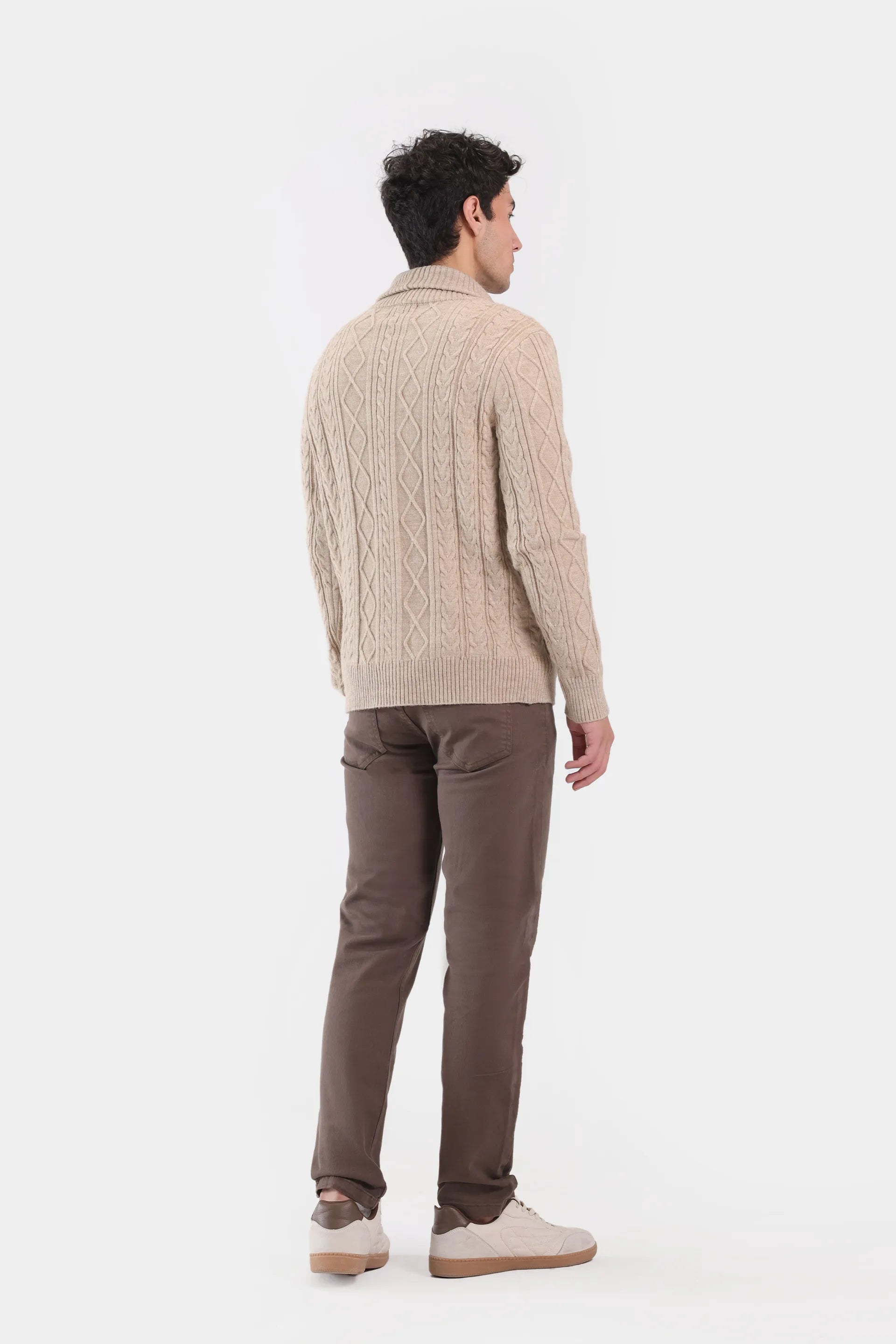 Cable Knit Shawl Collar Cardigan - Cougar Clothing