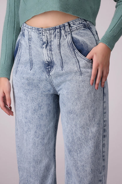 Straight Fit Acid Wash Jeans - Cougar Clothing