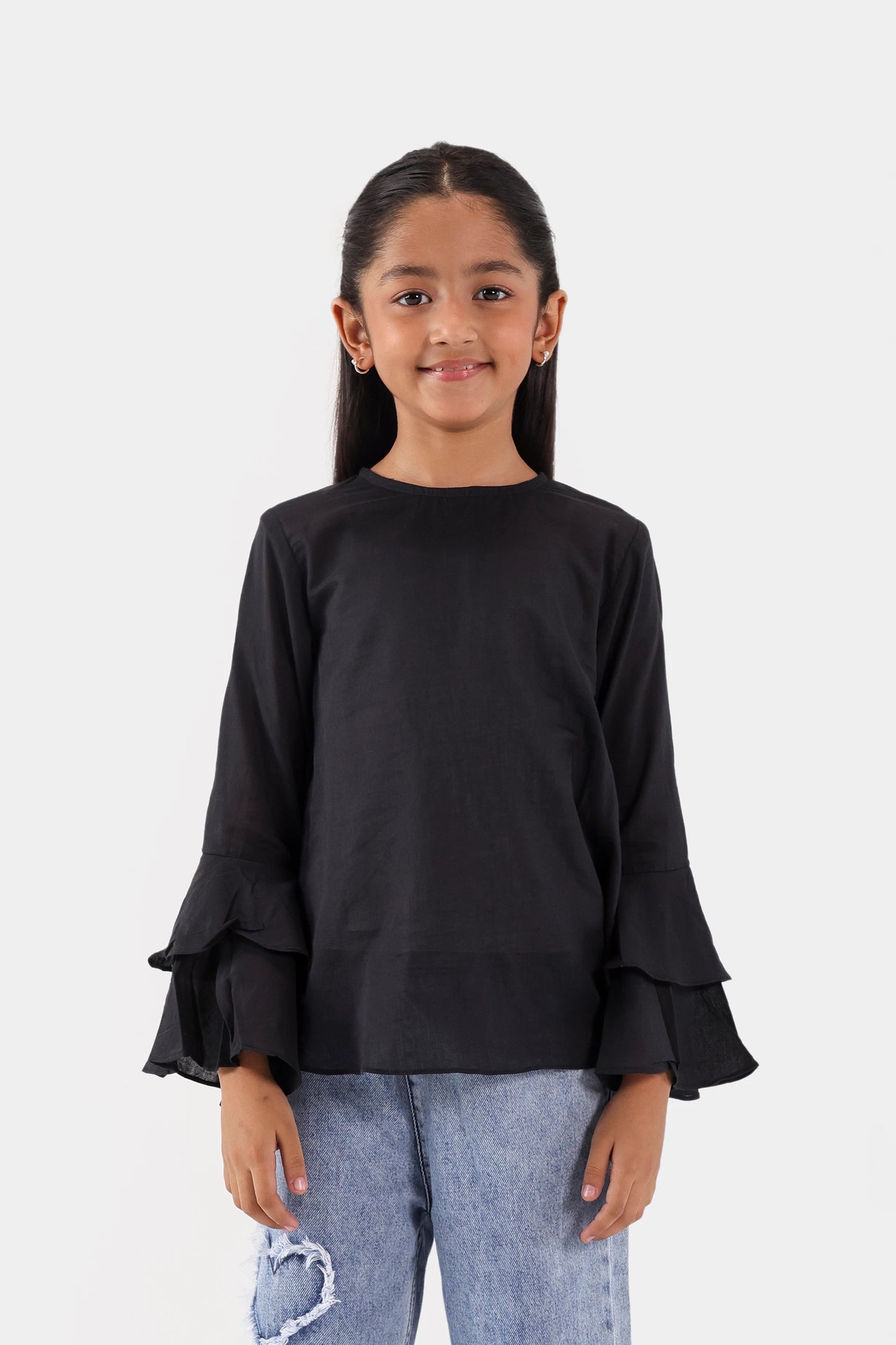 Top With Flounce Sleeves - Cougar Clothing