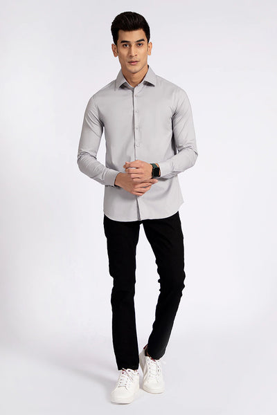Grey Slim Fit Casual Shirt