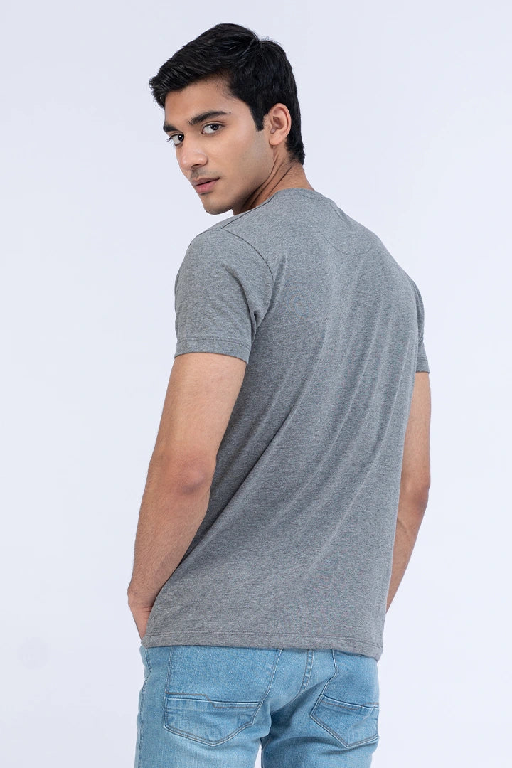 Grey Graphic Regular Fit T-Shirt