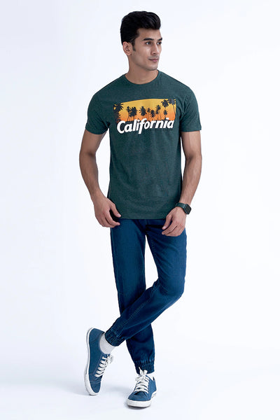 Green Landscape Graphic T-Shirt