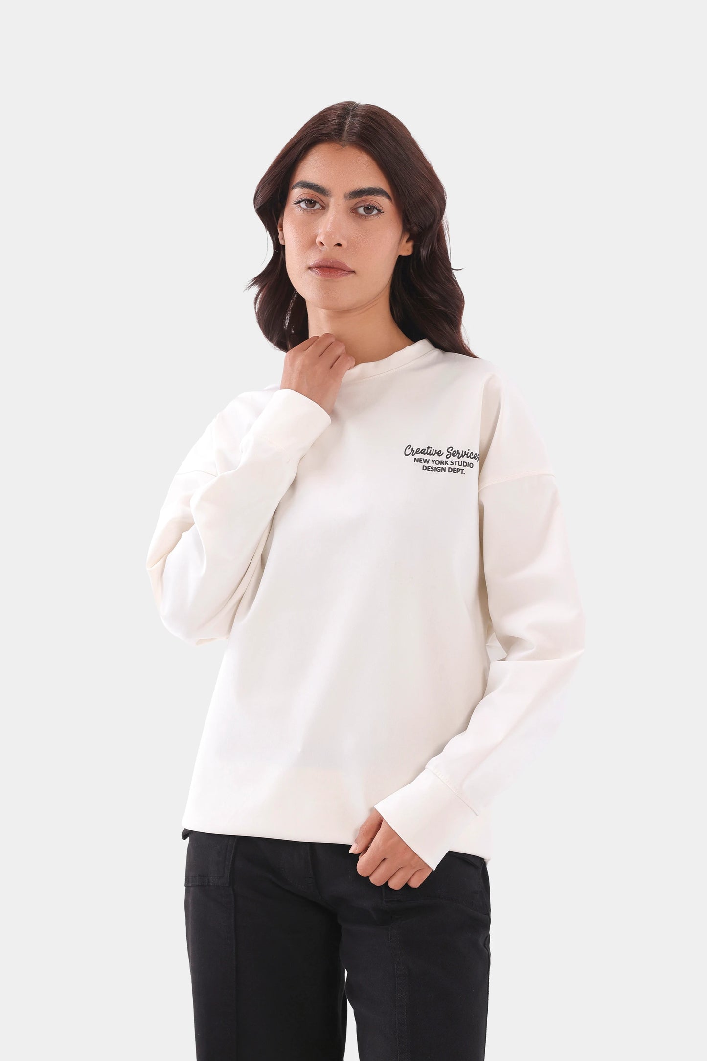 Oversized Back Printed Sweatshirt