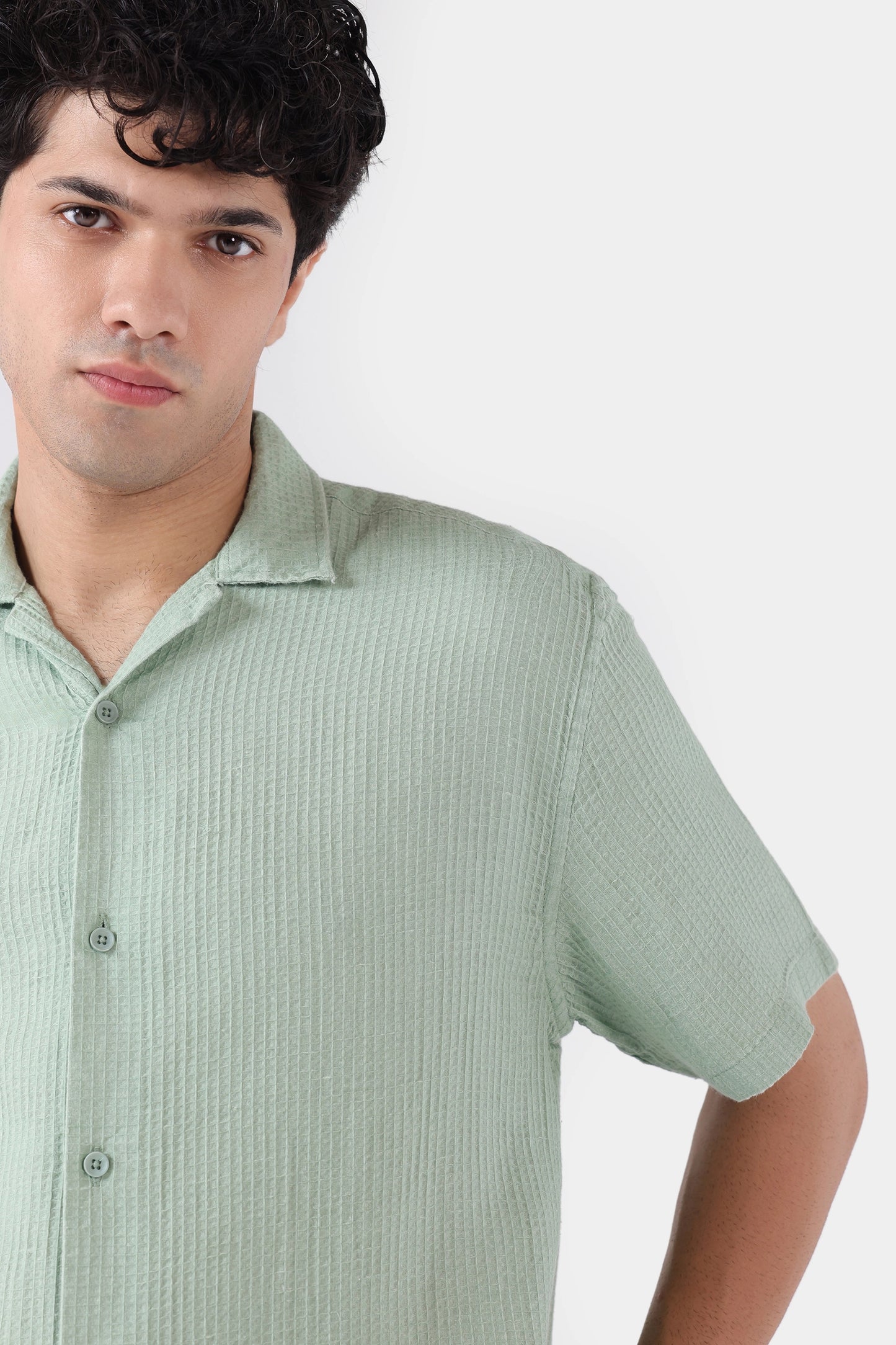 Textured Resort Collar Shirt - Cougar Clothing