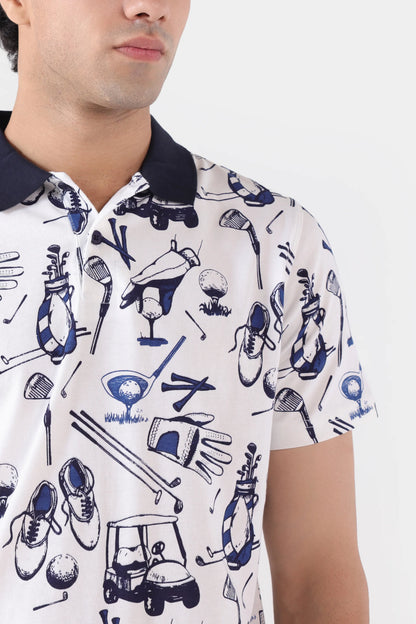 All Over Printed Polo - Cougar Clothing