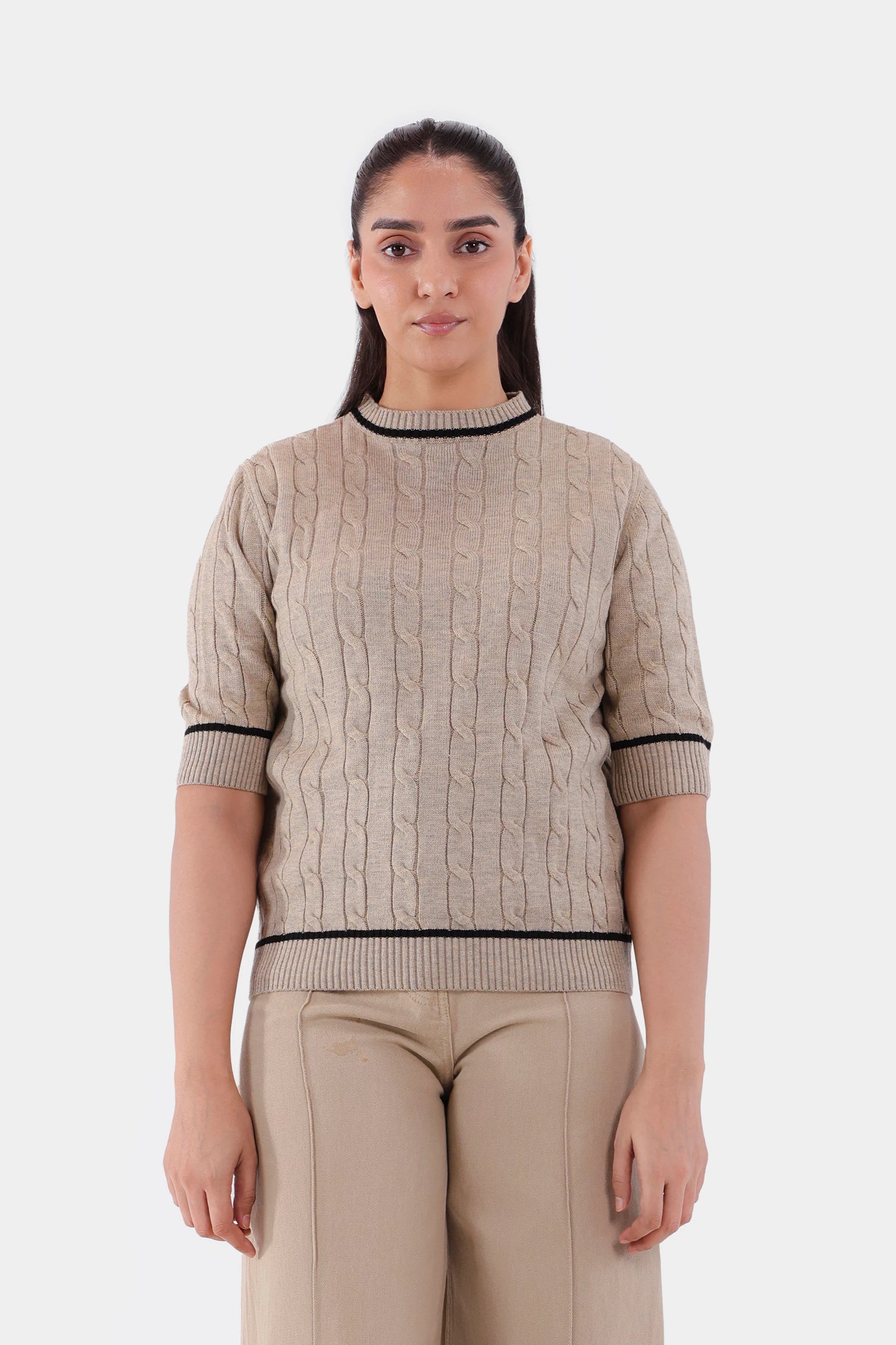 Short Sleeved Knit Sweater - Cougar Clothing