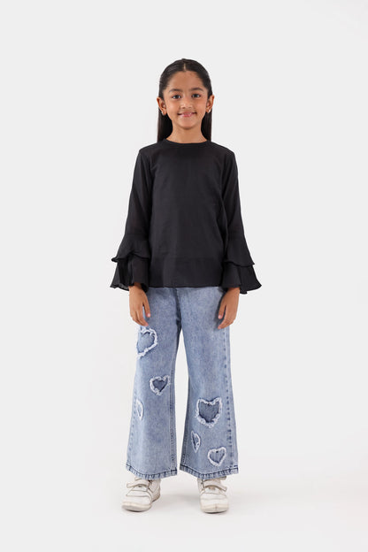 Top With Flounce Sleeves - Cougar Clothing