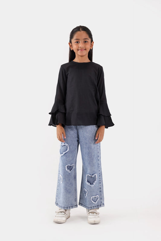 Top With Flounce Sleeves - Cougar Clothing